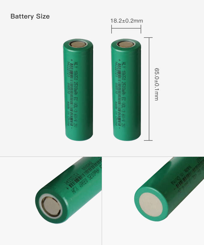 Batteria RoH For Electric Skateboard 2 di capacità elevata 2500mah 18650 dell'alimentazione elettrica