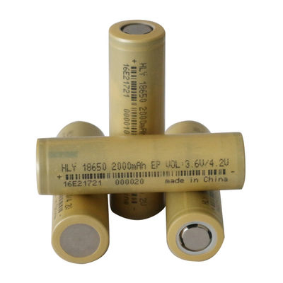 Batteria superiore piana dello scolo della batteria al litio 18650 di volt 2000mah del KC 3,6 alta 500 volte
